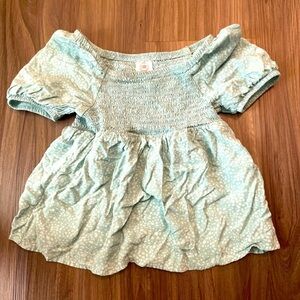 Wonder Nation Girls Teal Smocked top size XS 4/5